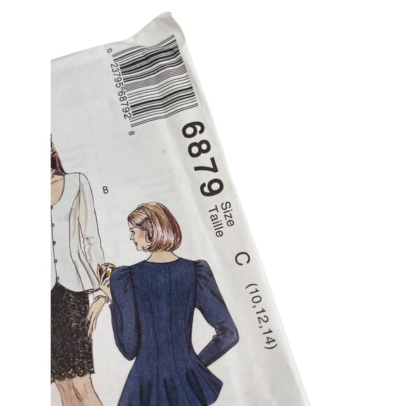 90s McCalls 6879 Dallas Top Skirt Sewing Pattern Two Length Size 10-12-14 UNCUT - Picture 2 of 7